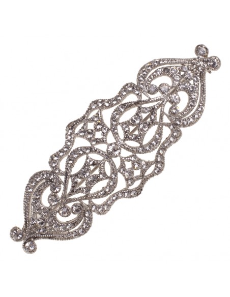 Melani silver and bride crystal brooch