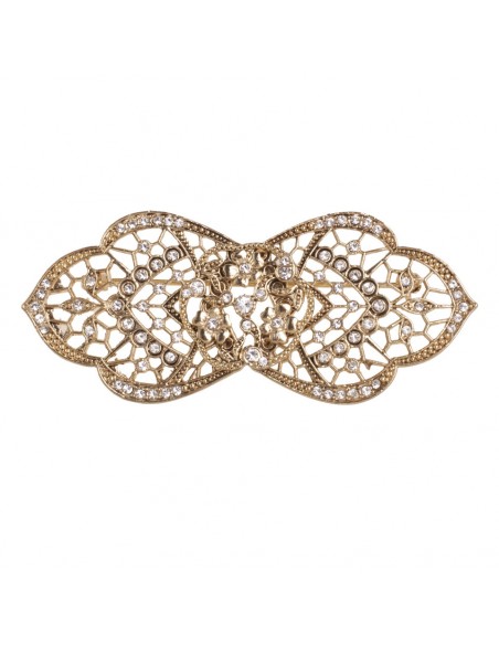 Rhoma brooch in golden finish for bride and party dresses