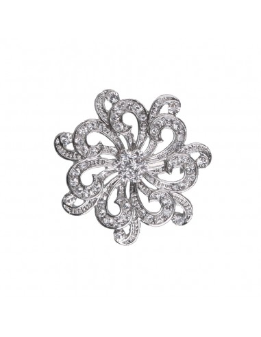 Brooch for party dress breeze in silver color