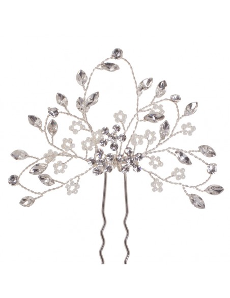 Bridal fork victory in crystal and natural pearl