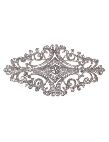 Brooch for dora mantilla in silver and glass