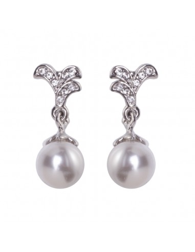 Earrings crystal and pearl