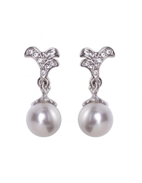 Earrings crystal and pearl