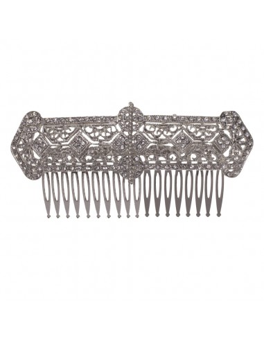 Hair comb in silver finish