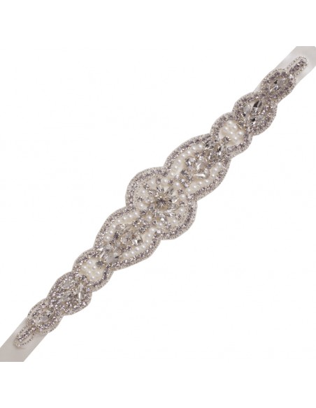 Bridal belt crystal in silver finish