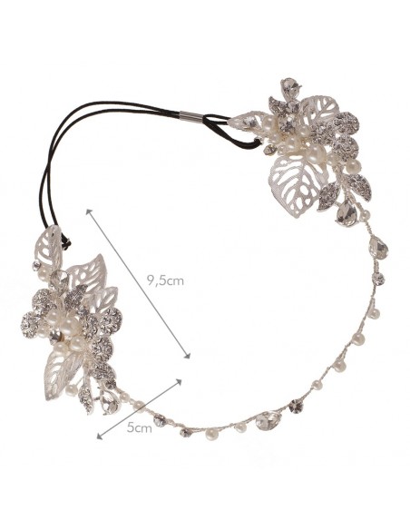 Measurements Silver and Pearl Headpiece