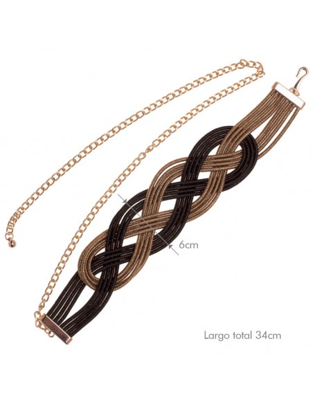 belt braid black gold