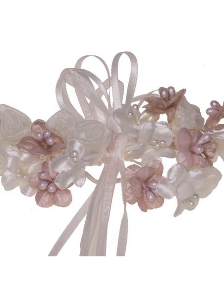 Pink Ivory Headpiece Flower Agneta Detail