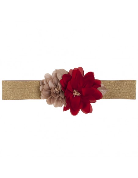 Giulia belt in red, beige and gold