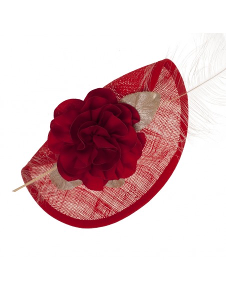 Party bela red floral style with feathers