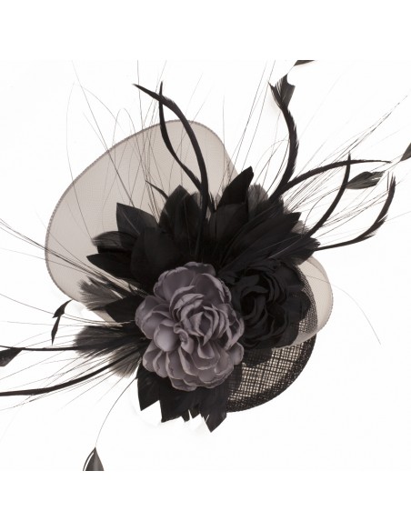 Black flower headdress