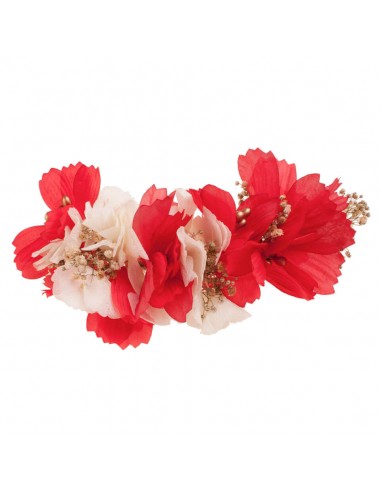 Tochy flower preserved ivory and red
