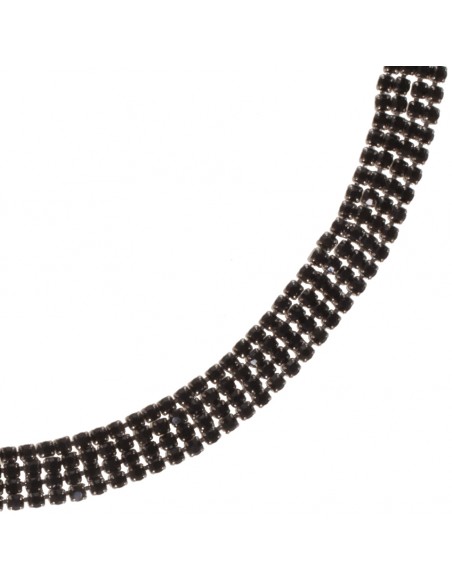 Jeweled Headband Berna silver and black