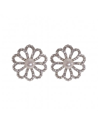 Silver Earrings Florae for bride
