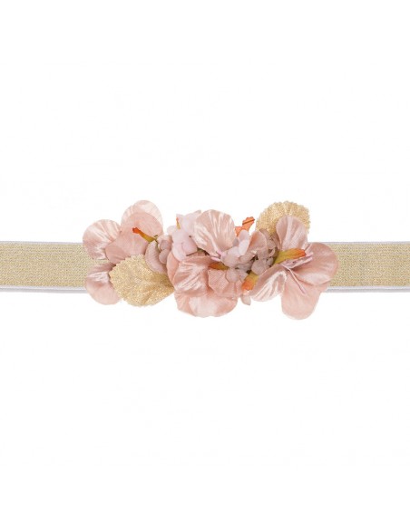 Julia pink and gold flower belt
