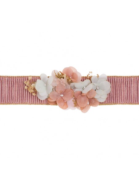 Cinturón flores Sary rosa nude niña