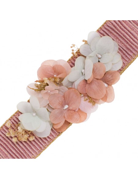 Flower belt for communion dress. saray Ivory/Nude