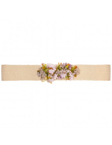 Flower belt for communion dress or guest. miriam Ivory/Toasted.