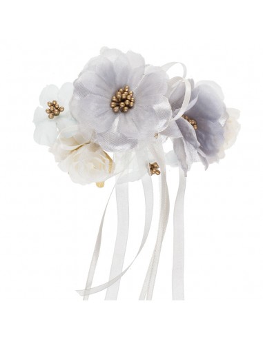 Blue and Ivory Headpiece Flower Girl