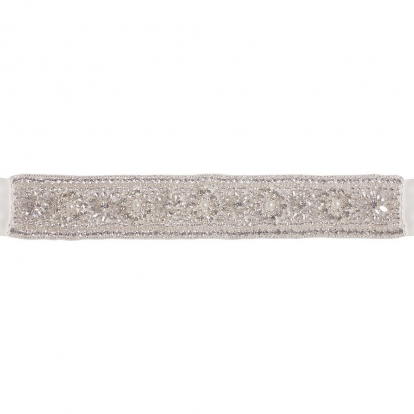 Crystal Rhinestone Braided Wedding Belt-Silver Crystal Beaded Ivory Satin Bridal Sash Wedding Belt for Bride 