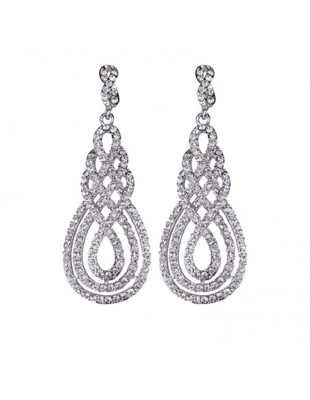Long crystal earrings for weddings