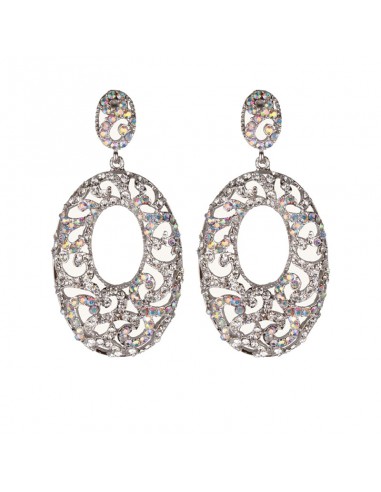 oval silver wedding earrings