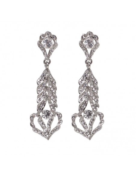 long silver bride earrings