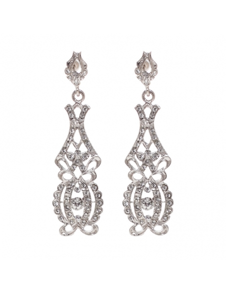 Silver Long wedding earrings Giralda