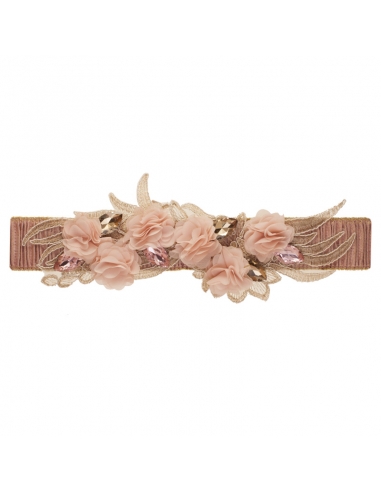 irraine jewelry belt adorned with flowers and crystal
