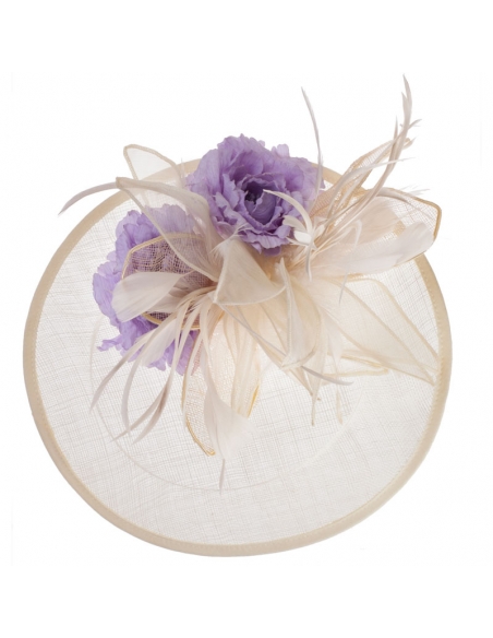 Mauve Sinamay Wedding Hat