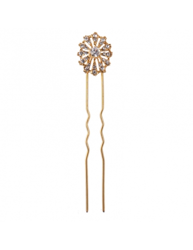 Golden oval hairpin for bride