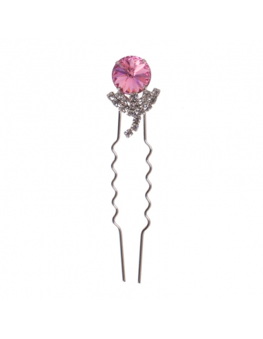 Pink flower hairpin