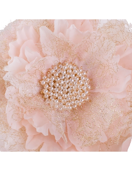 Flower brooch dress pink and golden