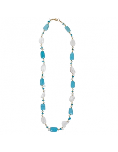 Long strand turquoise quartz necklace