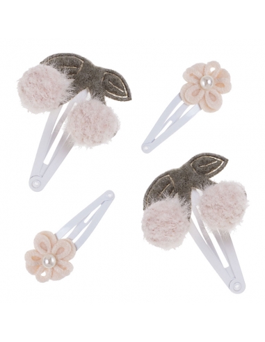Children's clips of ivory fabric