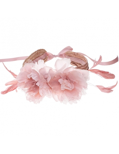 Flower belts for guest wedding pink nude