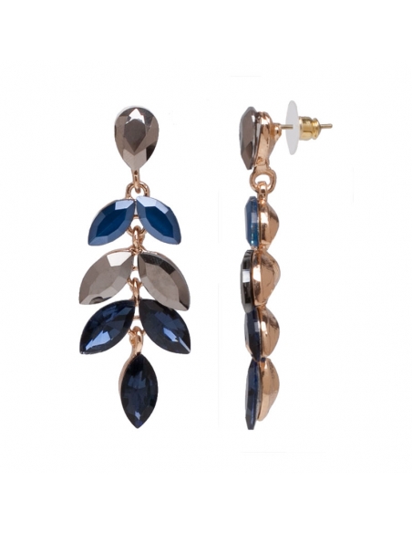 blue party earrings in detail