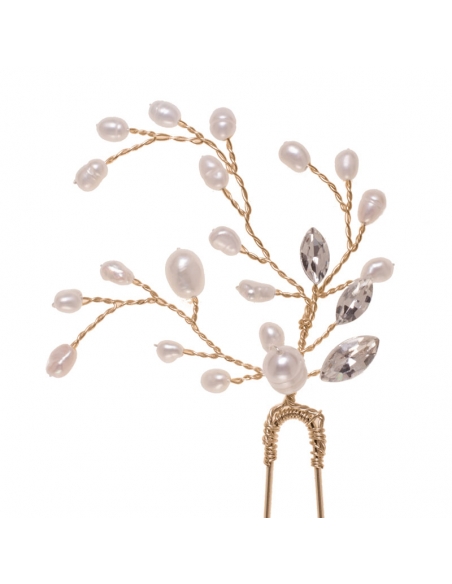 Gold bride fork ninette with natural pearl grown