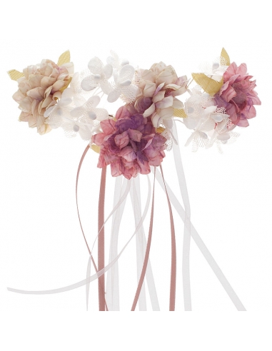 Pink and Mauve Headpiece Flower Girl
