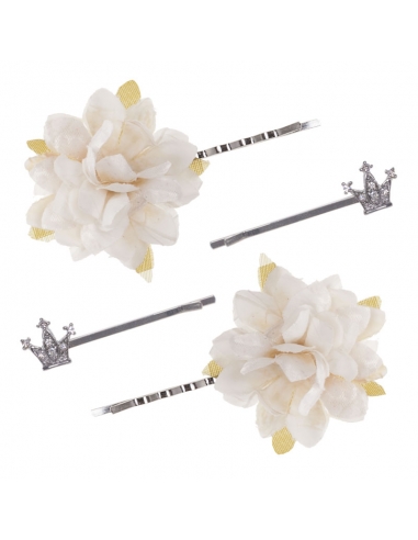 Clips of flowers and metallic