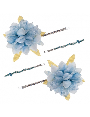 Blue flower clips girl