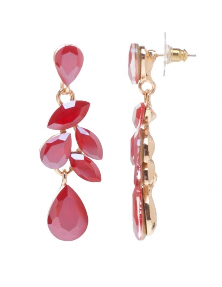 Red and golden earrings for guests