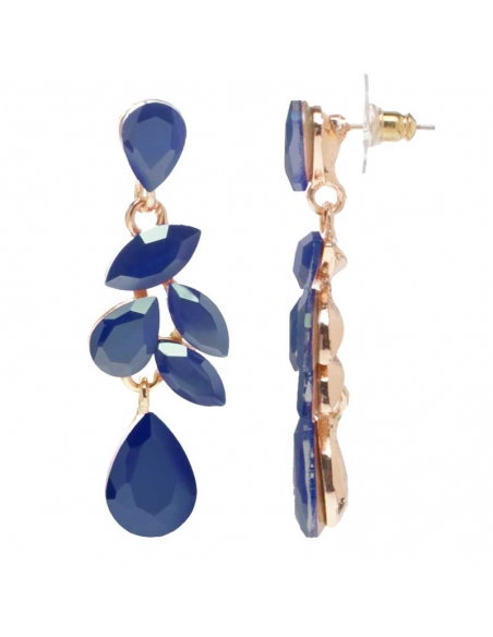 Blue and gold party earrings