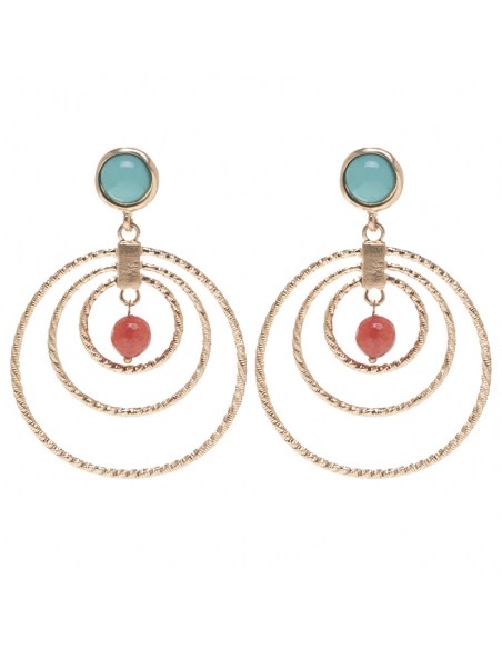 Turquoise golden earrings