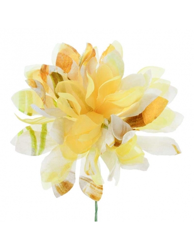 Flor de flamenca Azahara estampado amarillo