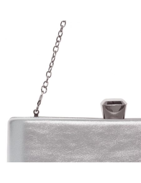 silver bag with chain