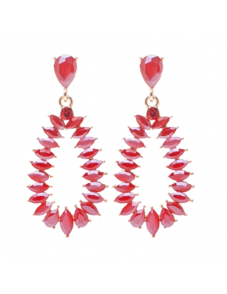 Long red earrings for party