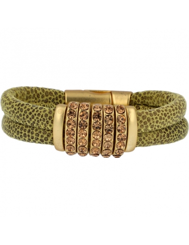 Golden woman bracelet with crystal