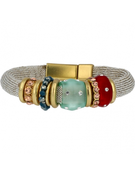 Golden woman bracelet multicolored