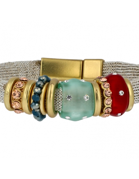 Golden woman bracelet multicolored